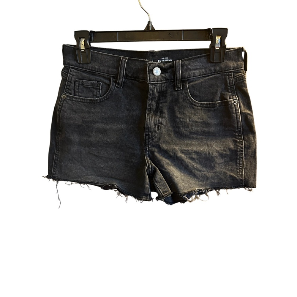 Old Navy Women's Mid-Rise Boyfriend Black Denim Shorts